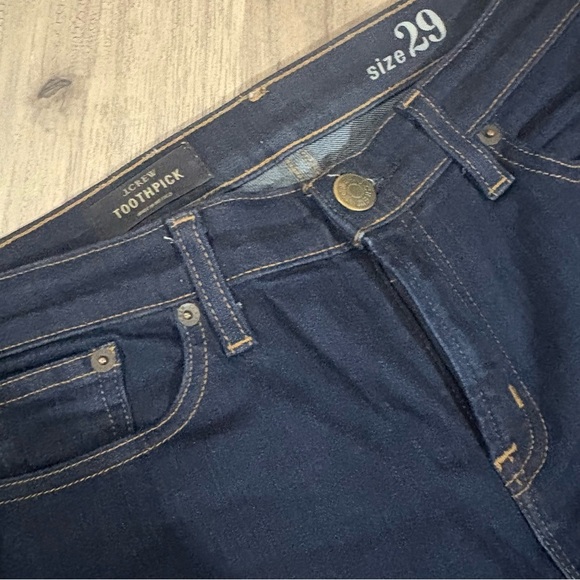 J. CREW Toothpick Dark Wash Skinny Jeans Women’s Sz 29 Cotton Blend Stretch - Picture 2 of 9